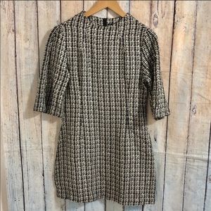 Zara Black and White Long Sleeve Dress